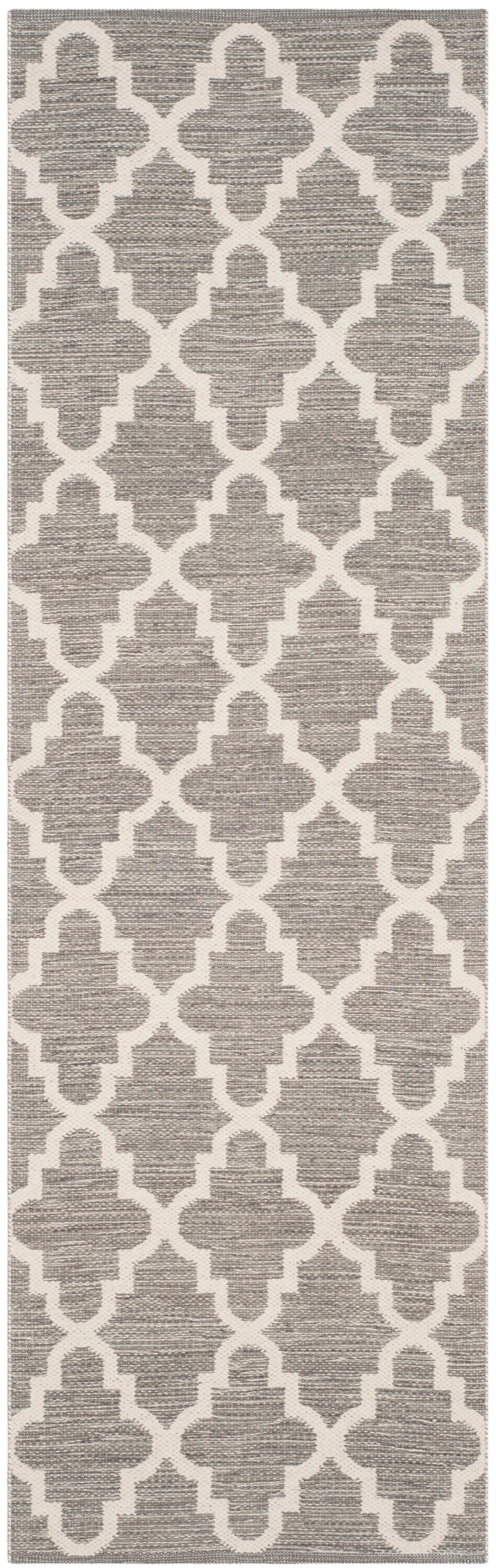 Safavieh Montauk Bolsa 2-ft 3-in x 13-ft Gray/Ivory Indoor Coastal Trellis Handcrafted Runner Rug
