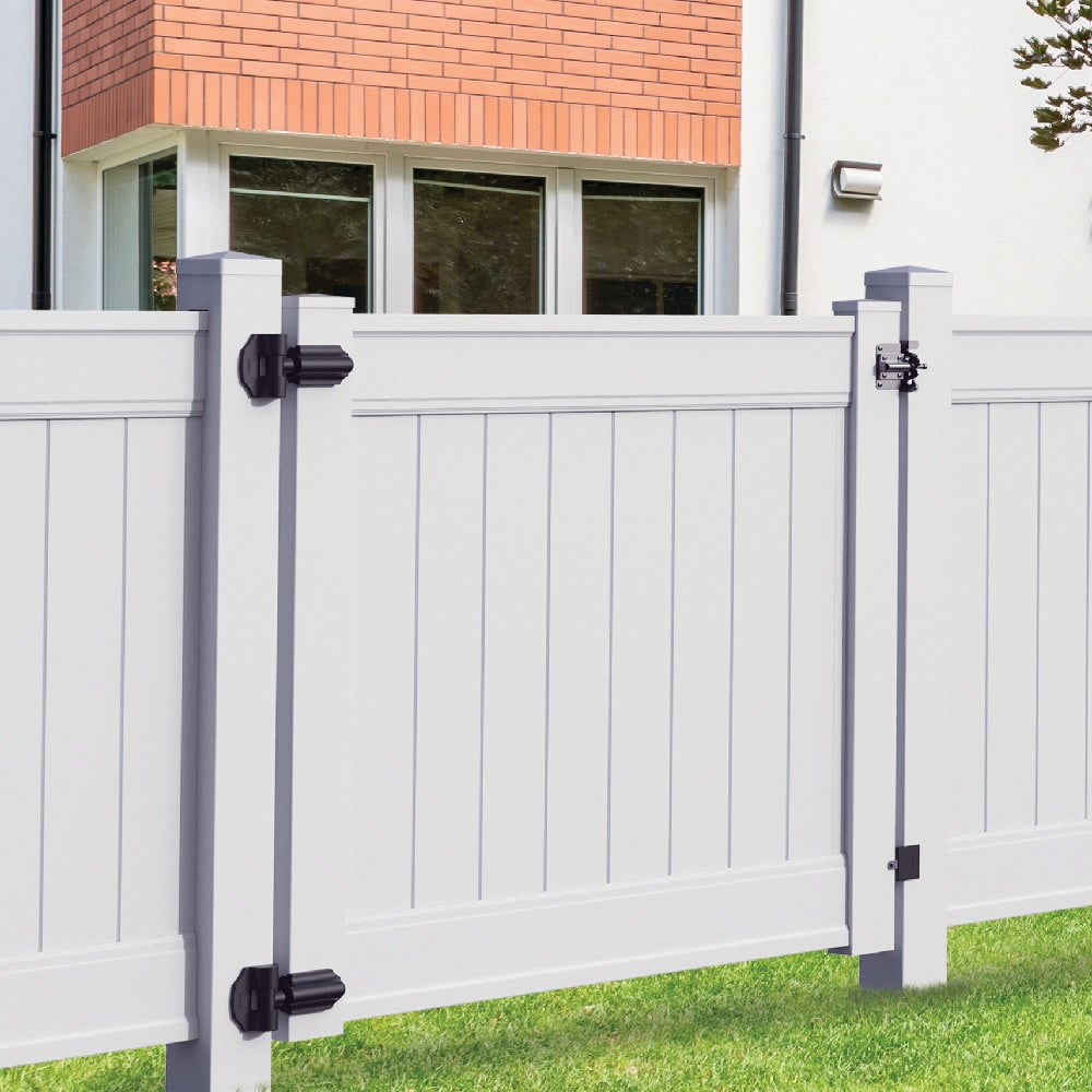 Freedom Emblem 4-ft H x 5-ft W White Vinyl Fence Gate Kit (Unassembled)