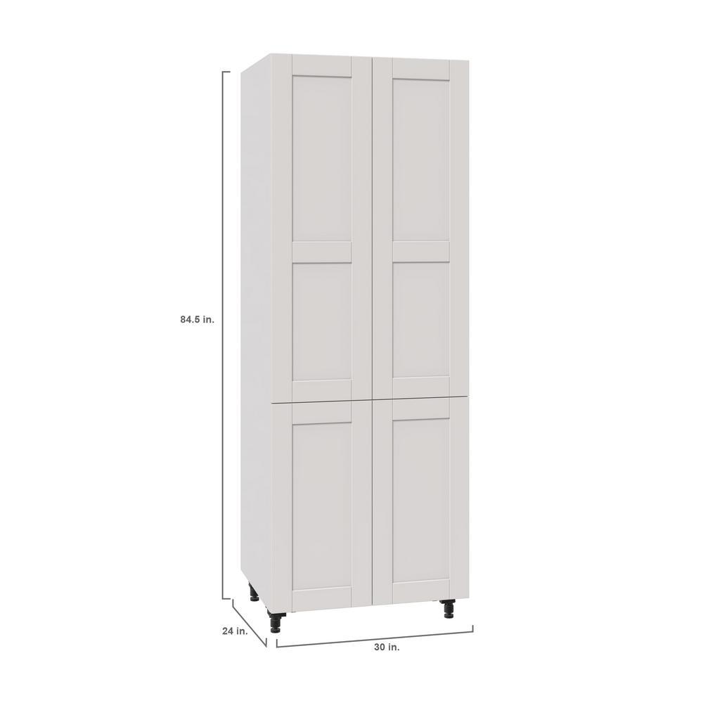 Shaker Assembled 30 in. x 84.5 in. x 24 in. Pantry Cabinet in Vanilla White - Super Arbor