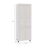 Shaker Assembled 30 in. x 84.5 in. x 24 in. Pantry Cabinet in Vanilla White - Super Arbor