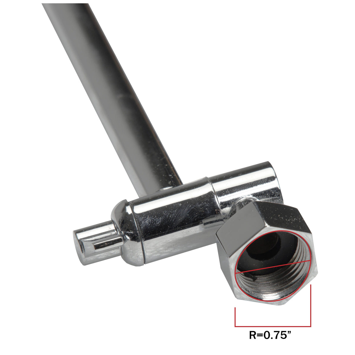 AKDY SH0006 12.5-in Adjustable Chrome Shower Arm for Bathtub/Shower