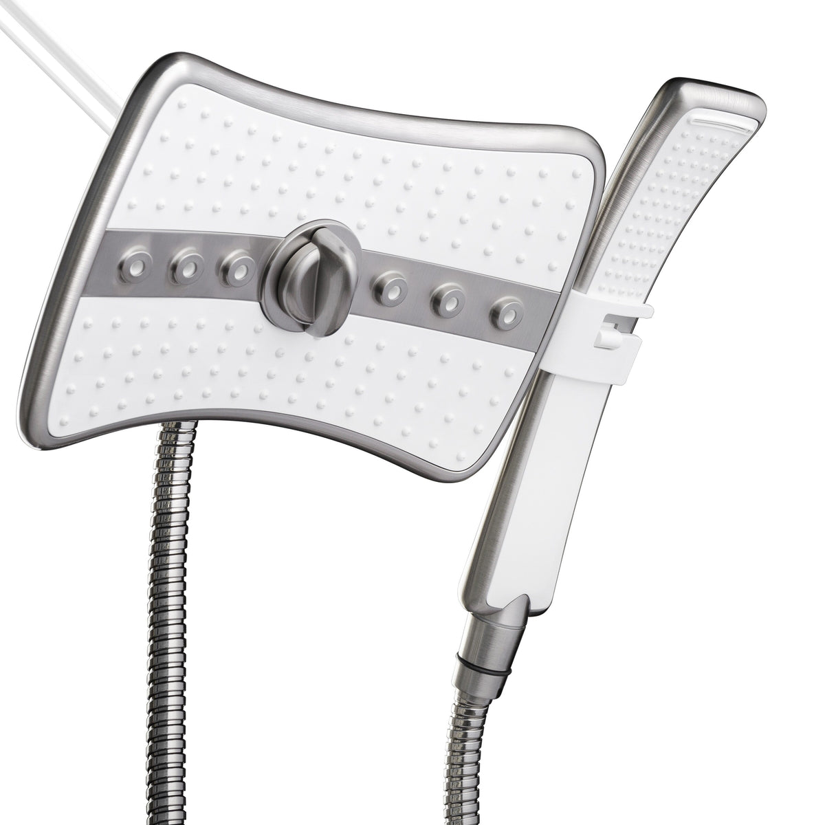 AKDY 9-in Silver 4-Spray Rain Dual Shower Head, 1.8 GPM (6.8 LPM)