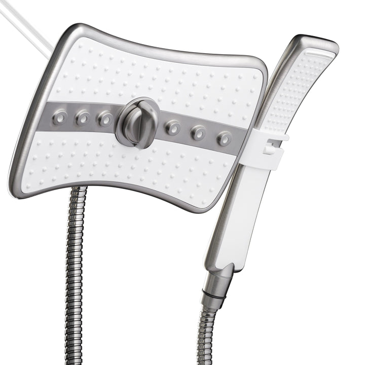 AKDY 9-in Silver 4-Spray Rain Dual Shower Head, 1.8 GPM (6.8 LPM)
