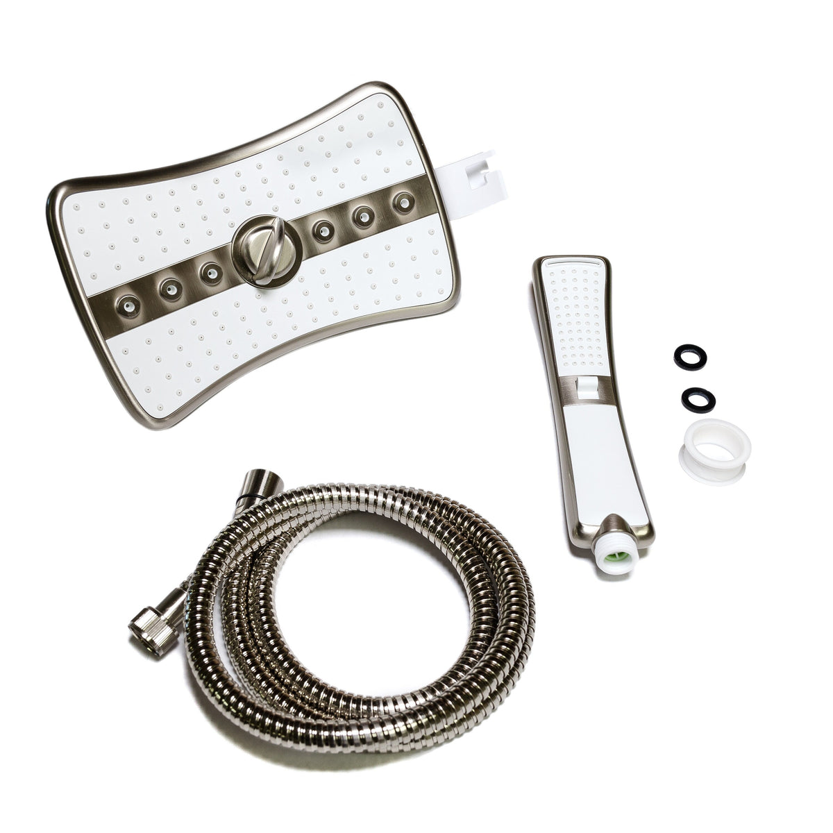 AKDY 9-in Silver 4-Spray Rain Dual Shower Head, 1.8 GPM (6.8 LPM)