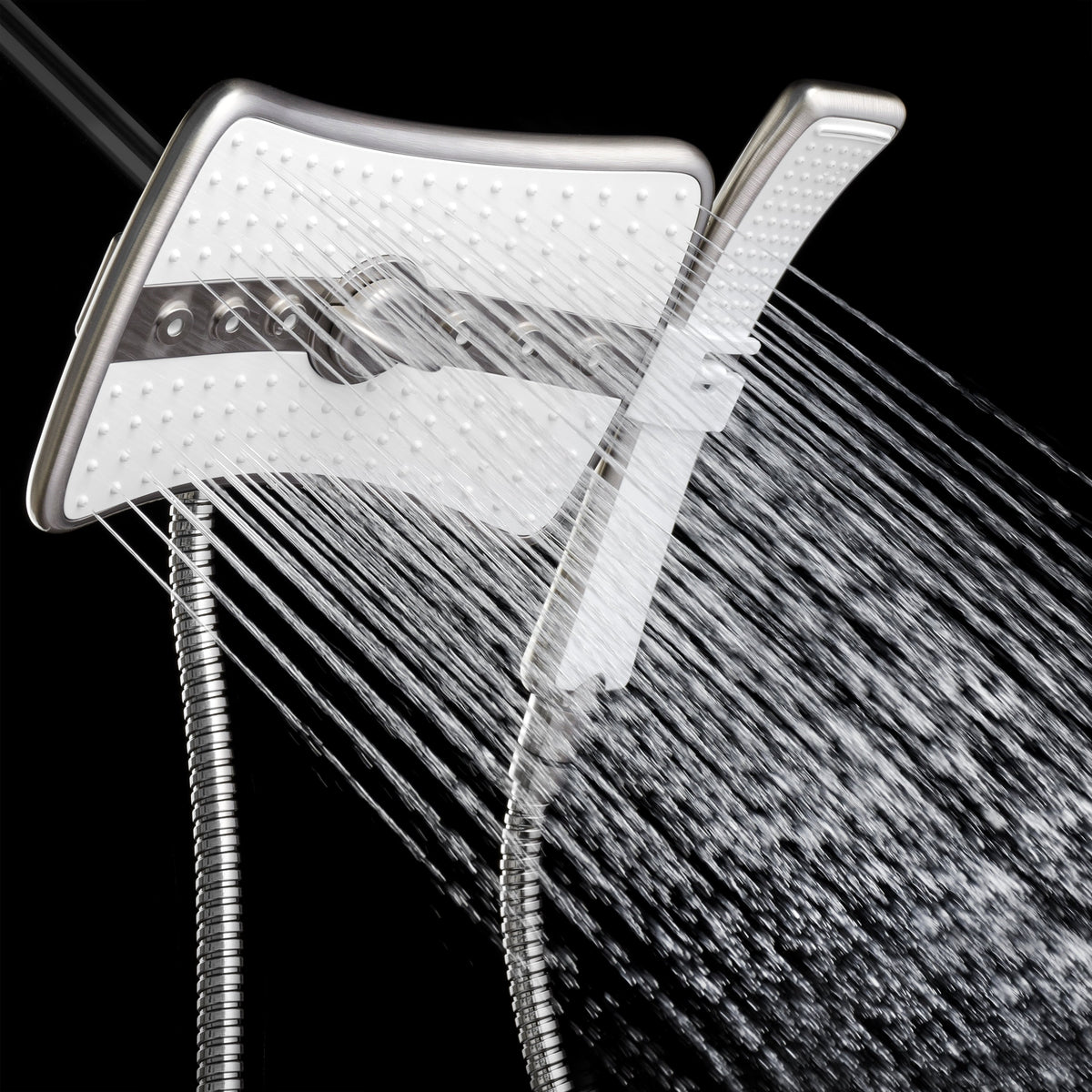 AKDY 9-in Silver 4-Spray Rain Dual Shower Head, 1.8 GPM (6.8 LPM)