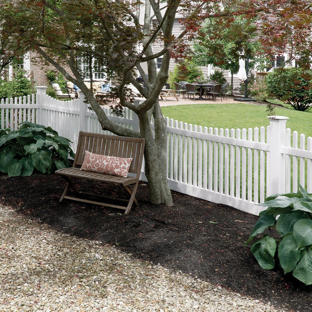 Freedom Keswick 4-ft H x 8-ft W White Vinyl Fence Panel (Unassembled)