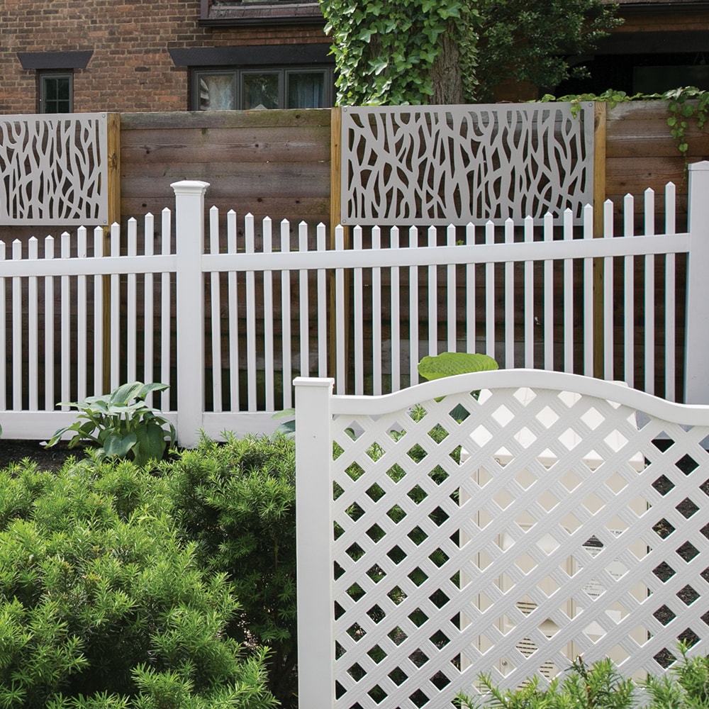 Freedom Keswick 4-ft H x 8-ft W White Vinyl Fence Panel (Unassembled)