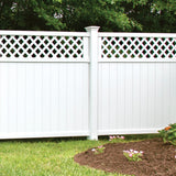 Freedom Brighton 8-ft H x 5-in W White Vinyl Lattice-top Blank Fence Post (Assembled)