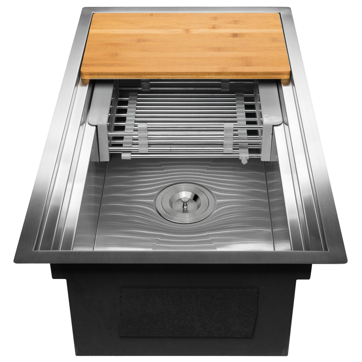AKDY Handmade 33-in x 22-in Stainless Steel Single Bowl Undermount Residential Workstation Kitchen Sink All-in-One Kit