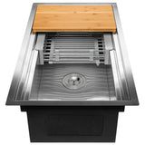 AKDY Handmade 33-in x 22-in Stainless Steel Single Bowl Undermount Residential Workstation Kitchen Sink All-in-One Kit