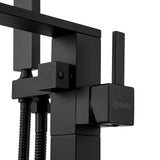 AKDY 42.5-in Matte Black 1-Handle Freestanding Bathtub Faucet with Hand Shower