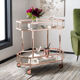Safavieh Red Metal Base with Mirror Top Kitchen Cart (29.6-in x 16.5-in x 29.8-in)