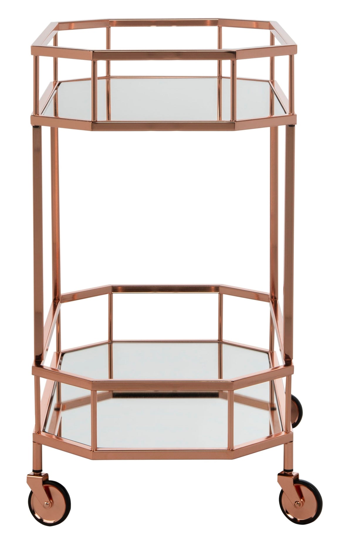 Safavieh Red Metal Base with Mirror Top Kitchen Cart (29.6-in x 16.5-in x 29.8-in)