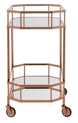 Safavieh Red Metal Base with Mirror Top Kitchen Cart (29.6-in x 16.5-in x 29.8-in)