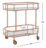 Safavieh Red Metal Base with Mirror Top Kitchen Cart (29.6-in x 16.5-in x 29.8-in)
