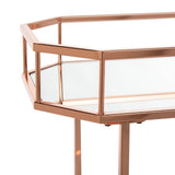 Safavieh Red Metal Base with Mirror Top Kitchen Cart (29.6-in x 16.5-in x 29.8-in)