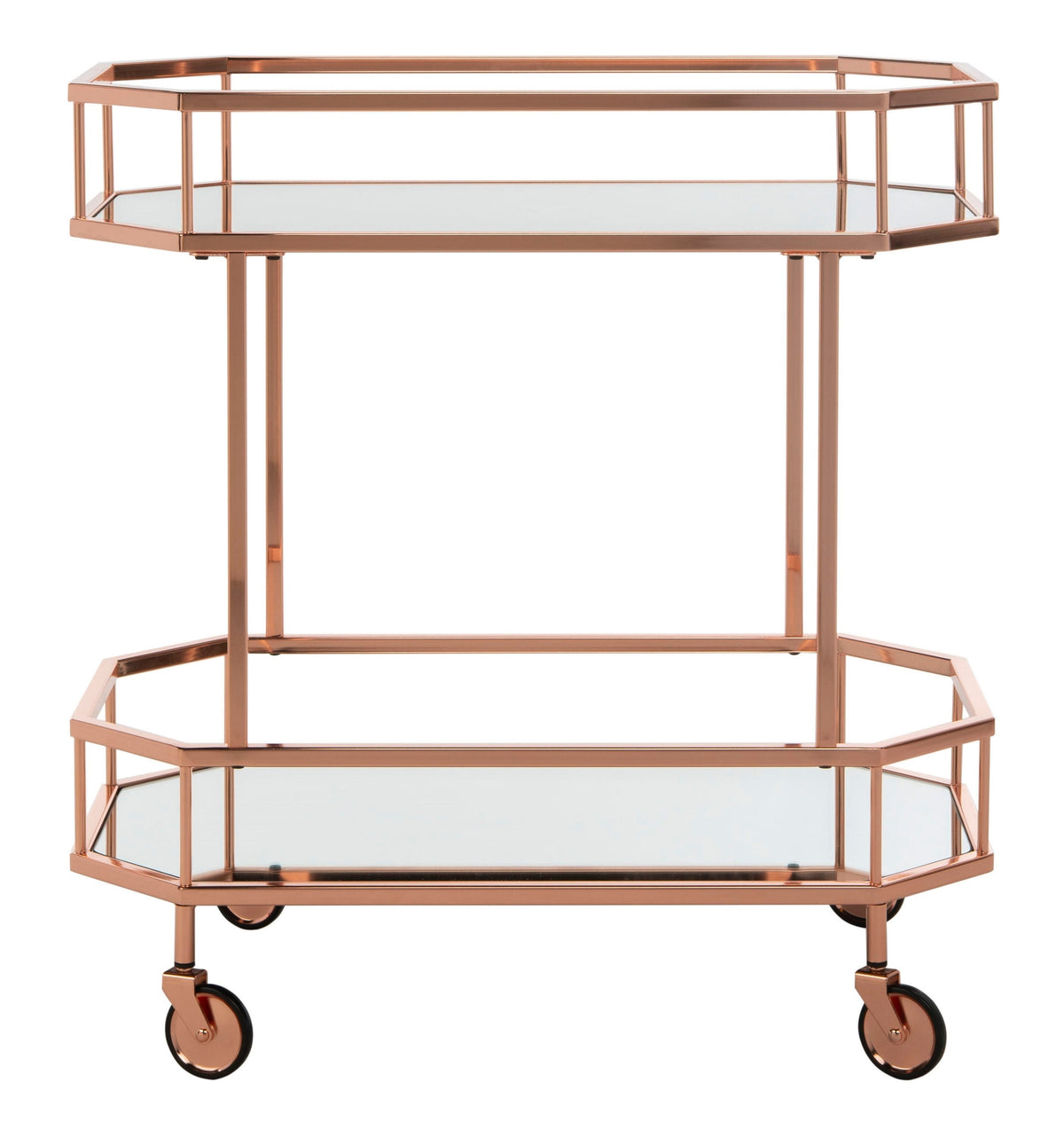 Safavieh Red Metal Base with Mirror Top Kitchen Cart (29.6-in x 16.5-in x 29.8-in)