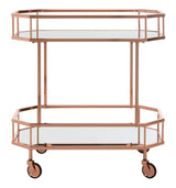 Safavieh Red Metal Base with Mirror Top Kitchen Cart (29.6-in x 16.5-in x 29.8-in)