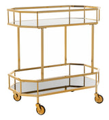 Safavieh Gold Metal Base with Glass Top Kitchen Cart (29.6-in x 16.5-in x 29.8-in)