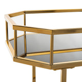 Safavieh Gold Metal Base with Glass Top Kitchen Cart (29.6-in x 16.5-in x 29.8-in)