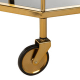 Safavieh Gold Metal Base with Glass Top Kitchen Cart (29.6-in x 16.5-in x 29.8-in)