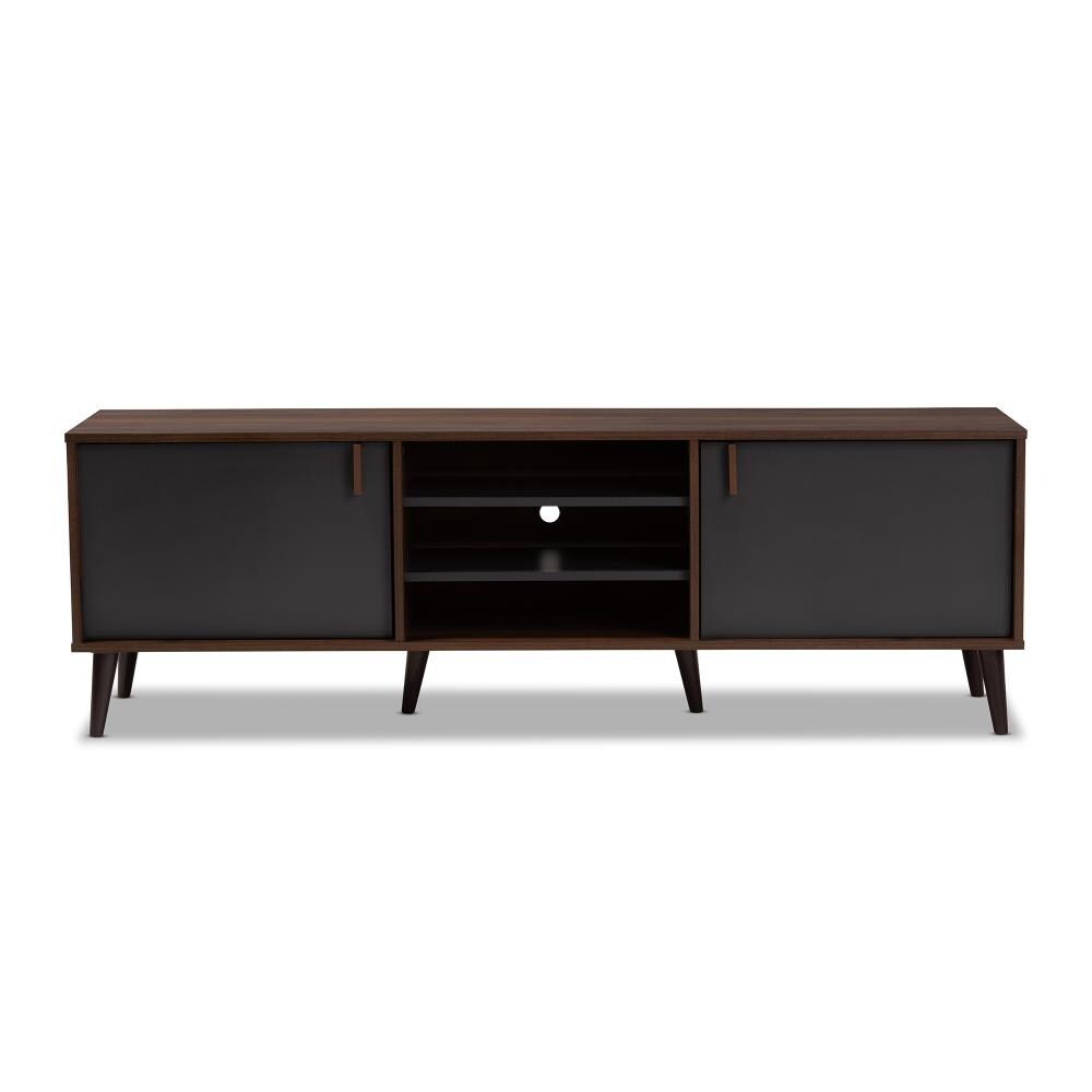 Baxton Studio Samuel Modern/Contemporary Walnut Tv Cabinet (Accommodates TVs more than 70-in)