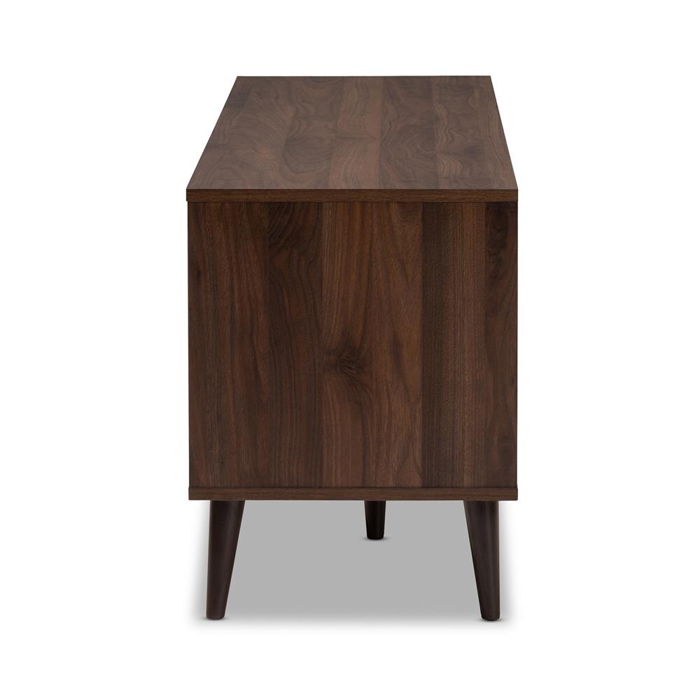 Baxton Studio Samuel Modern/Contemporary Walnut Tv Cabinet (Accommodates TVs more than 70-in)