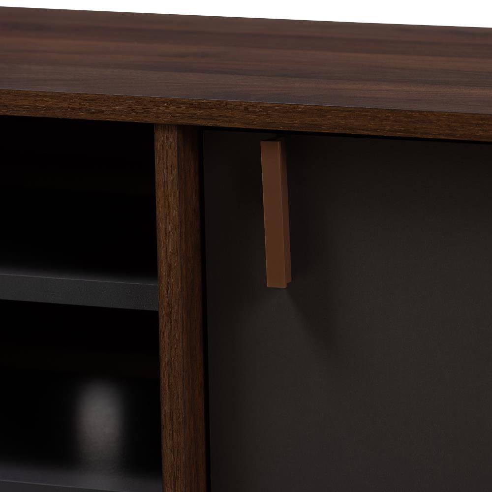 Baxton Studio Samuel Modern/Contemporary Walnut Tv Cabinet (Accommodates TVs more than 70-in)