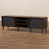 Baxton Studio Samuel Modern/Contemporary Walnut Tv Cabinet (Accommodates TVs more than 70-in)