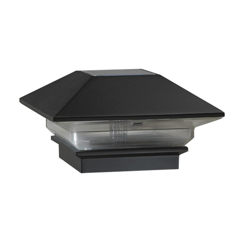 Deckorators 3-in x 3-in 2-Pack 2-Lumen 1-Watt Black Solar LED Outdoor Post Cap Light (3500 K)