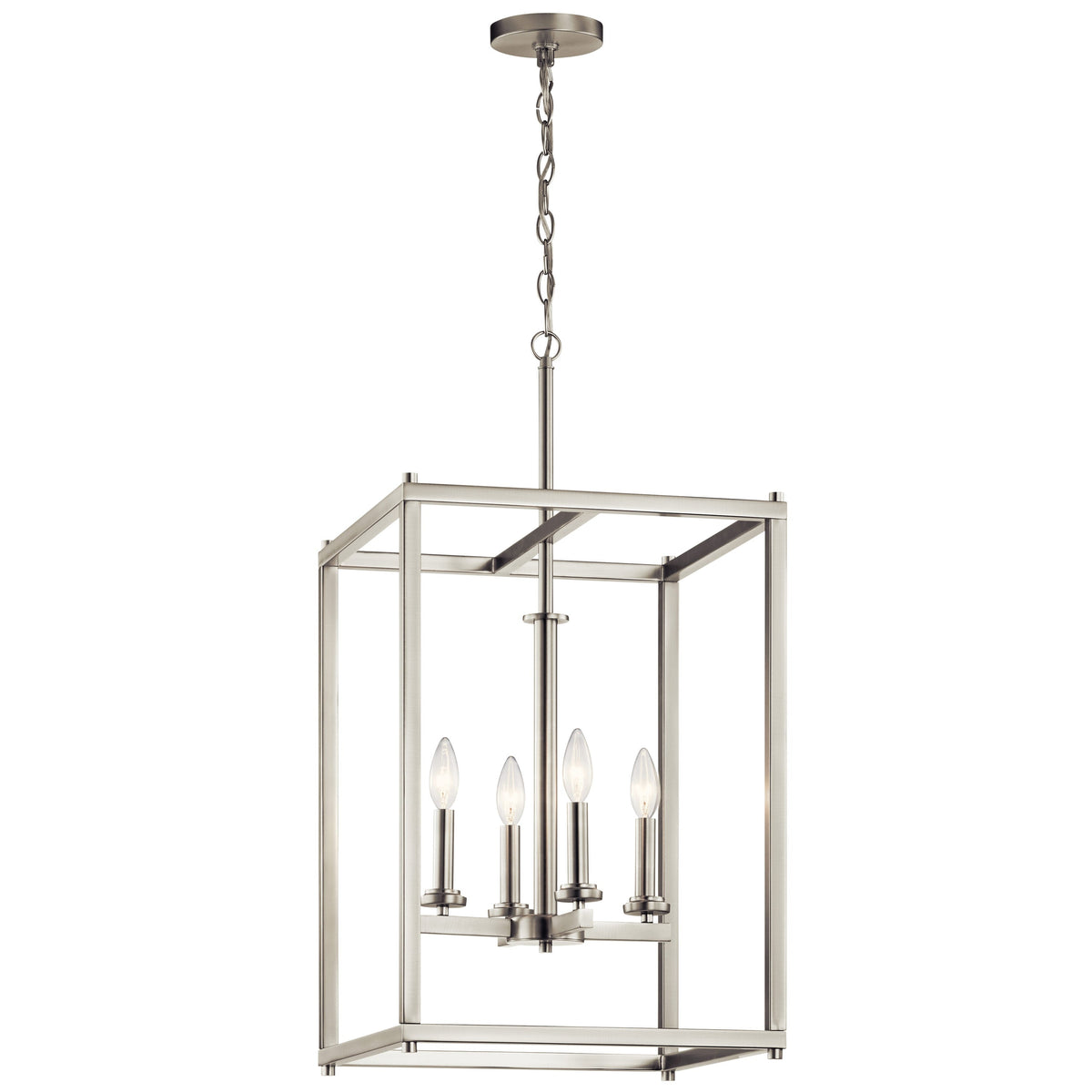 Kichler Crosby 4-Light Brushed Nickel Modern/Contemporary Cylinder Large Hanging Pendant Light