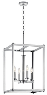 Kichler Crosby 4-Light Chrome Modern/Contemporary Square Large Hanging Pendant Light