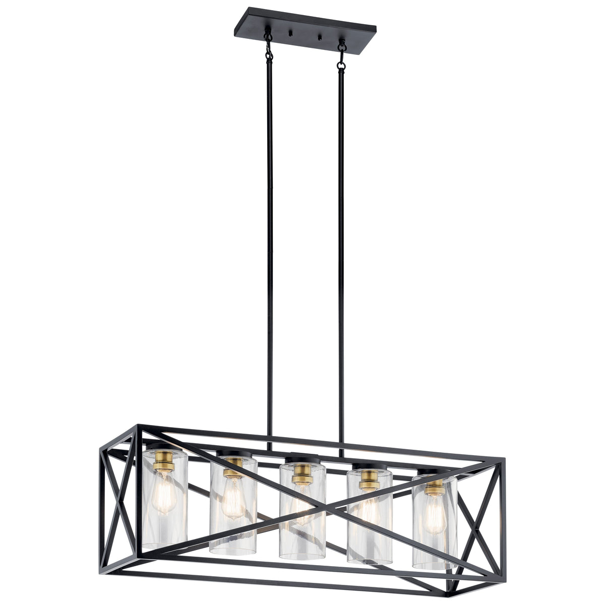 Kichler Moorgate 5-Light Black Farmhouse Cage Chandelier