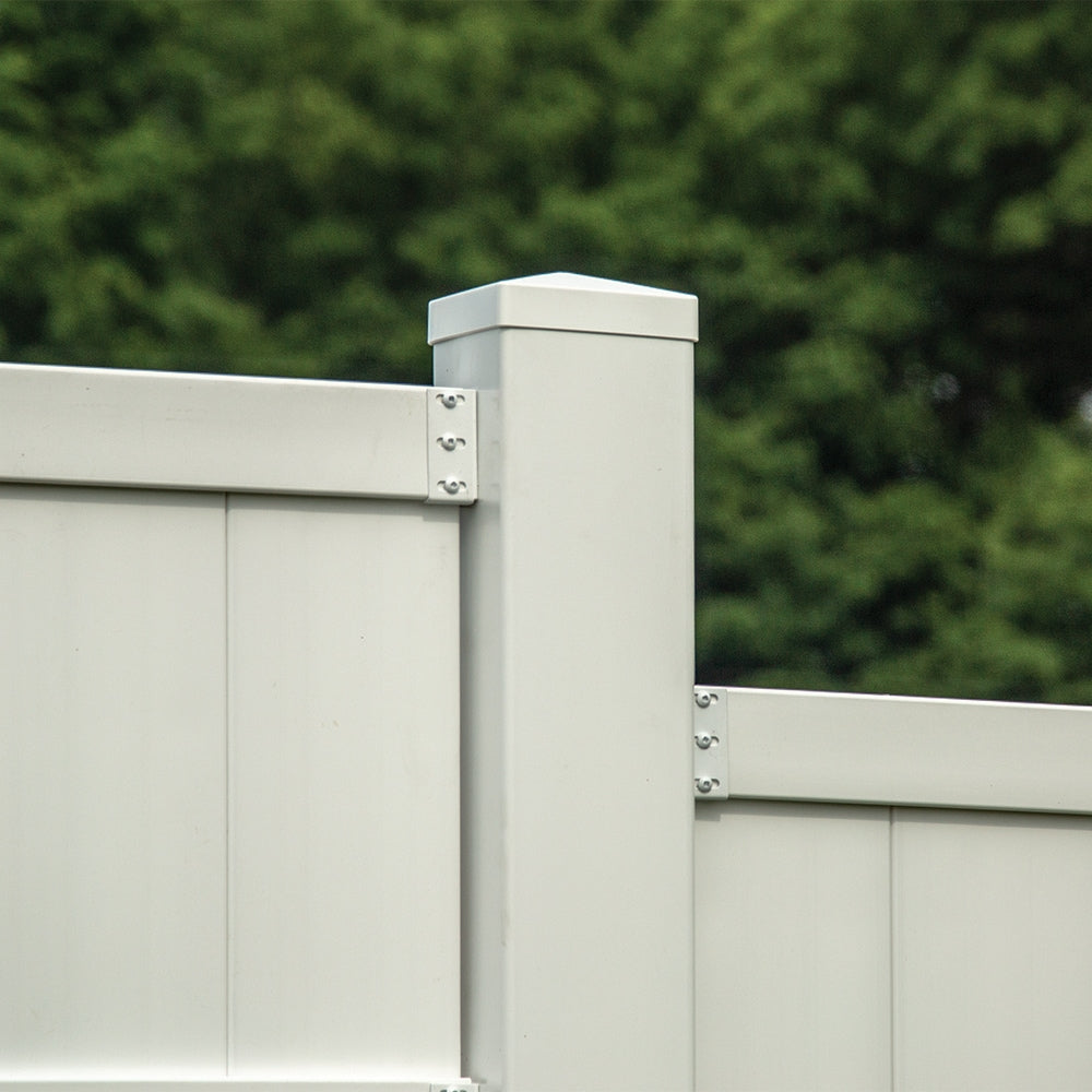 Freedom Pre-Assembled 2.832-in White Metal Bracket For Vinyl Fence 2-Pack