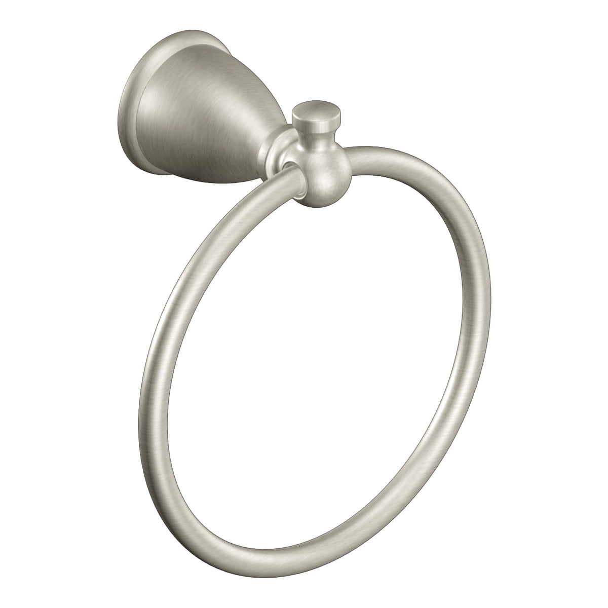 Moen Caldwell 3-Piece Decorative Bathroom Hardware Set, Brushed Nickel – 18-in Towel Bar, Pivoting Toilet Paper Holder, 6.8-in Towel Ring