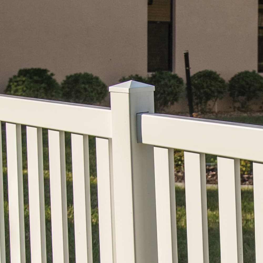 4-in W x 4-in L White Vinyl Fence Post Cap- Fits Common Post Measurement: 4-in x 4-in