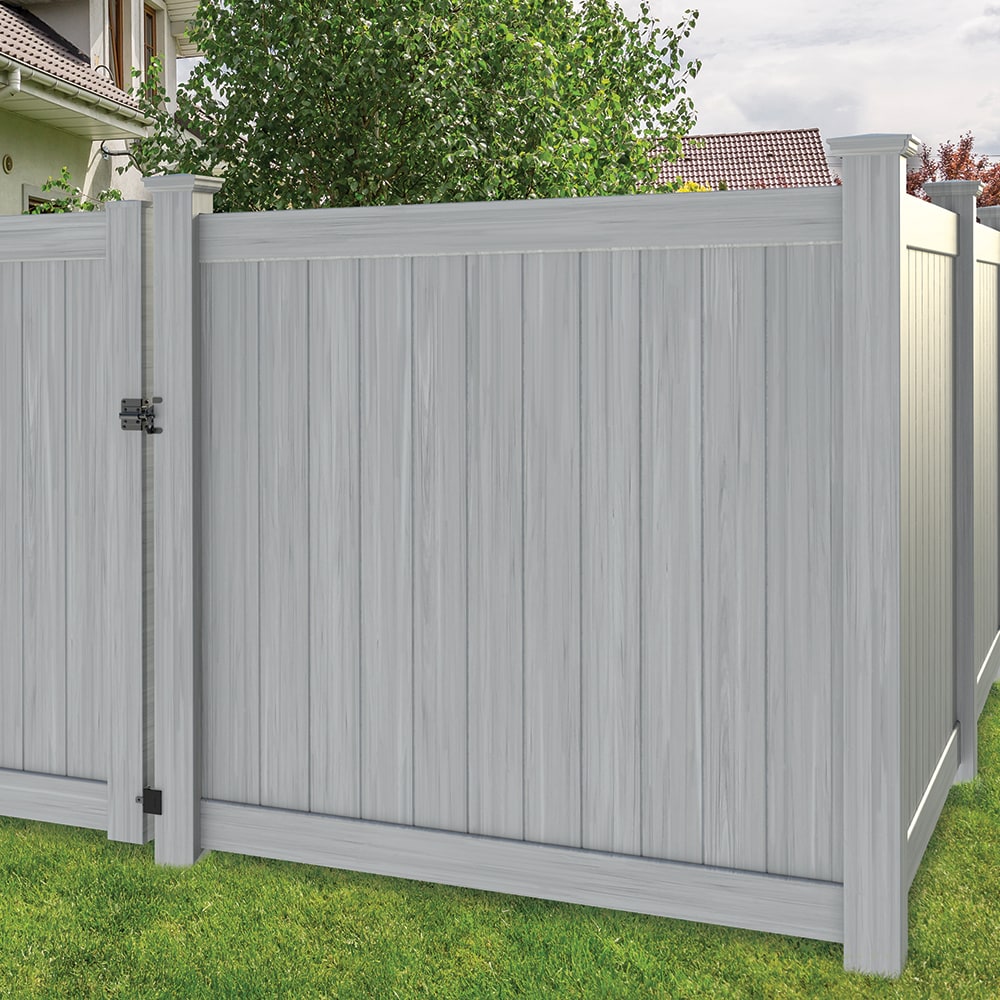 Freedom 8.5-ft H x 5-in W Woodgrain Gray Vinyl Corner Fence Post (Assembled)