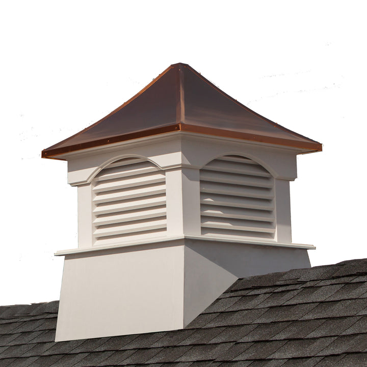 Good Directions Carlisle 22-in x 29-in White Vinyl Cupola with 24-Gauge Copper Hip Roof, Weathervane-Ready