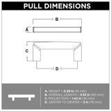 Brainerd Carved Corner 3-in (76mm) Center to Center Matte Black Rectangular Handle Drawer Pull