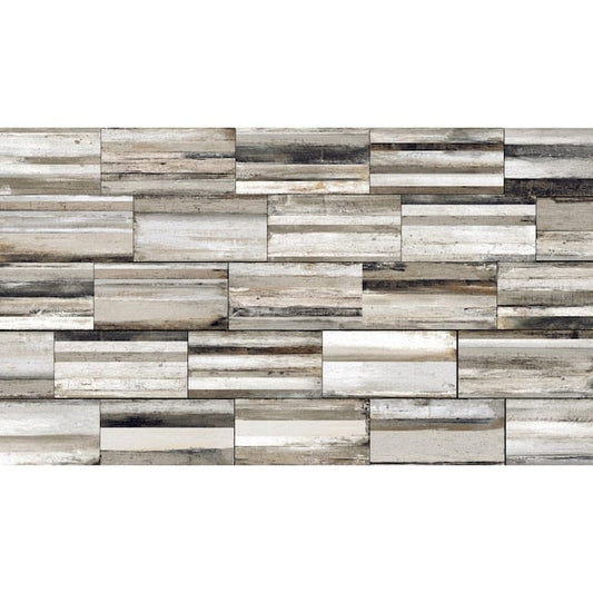 allen + roth Vineyards Multicolor 12-in x 24-in Glazed Porcelain Wood Look Floor and Wall Tile (15.5-sq. ft/ Carton)