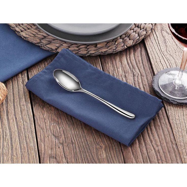 Rain II 12-Piece Forged 18/10 Stainless Steel Teaspoon Set
