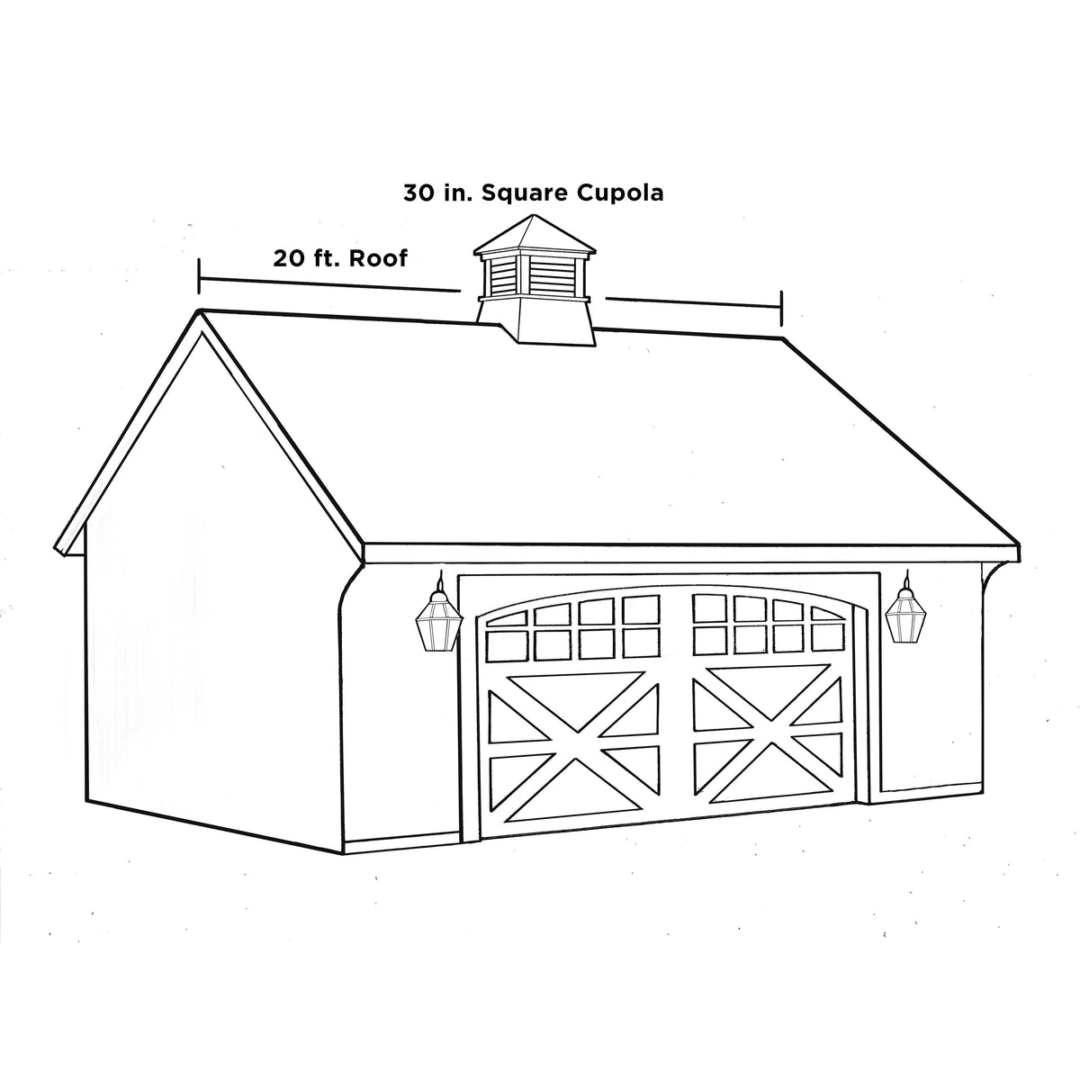 Good Directions Cupola 30-in x 42-in Black & White Vinyl Cupola with Black Aluminum Pagoda Roof