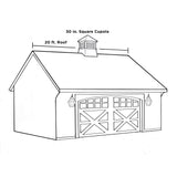 Good Directions Cupola 30-in x 42-in Black & White Vinyl Cupola with Black Aluminum Pagoda Roof