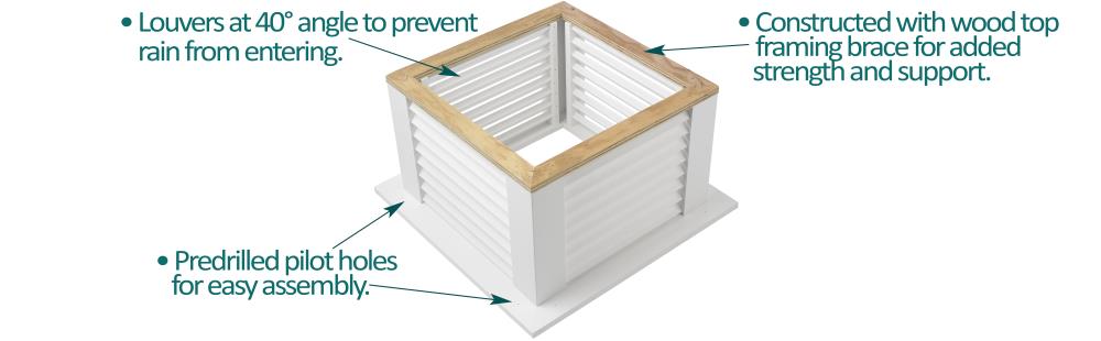 Good Directions Newtown 18-in x 22-in White Vinyl Louvered Cupola with Wood Hip Roof