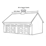 Good Directions Coventry Vinyl Cupola with Black Aluminum Pagoda Roof, 36 in. x 49 in.