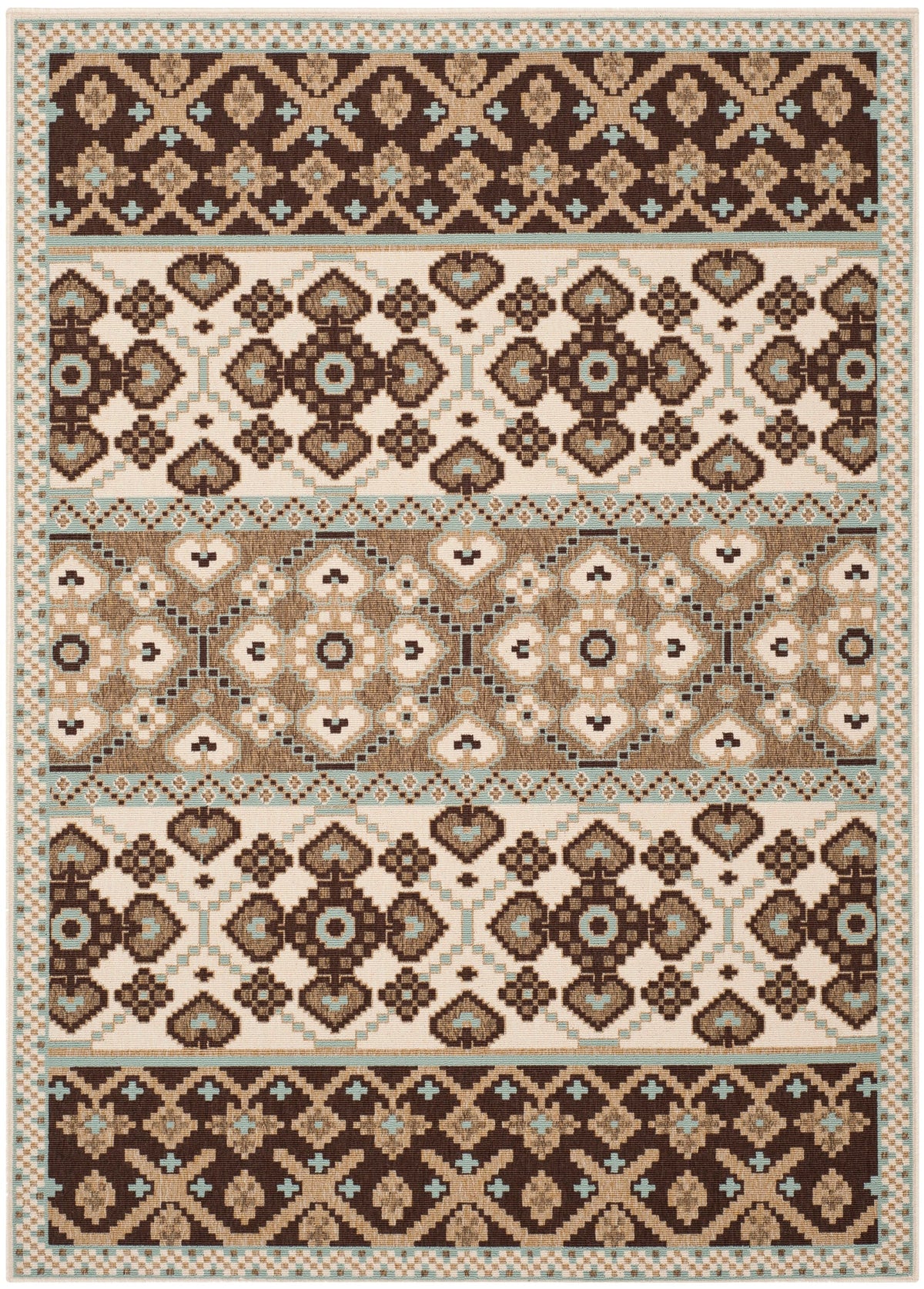 Safavieh Veranda Numa 5-ft-3-in x 7-ft-7-in Indoor/Outdoor Area Rug, Cream/Chocolate, Abstract Coastal
