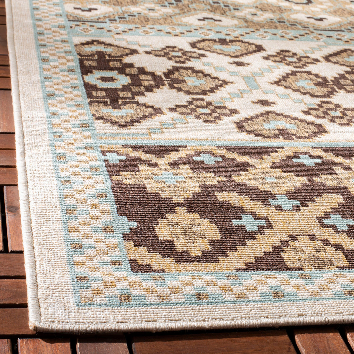 Safavieh Veranda Numa 5-ft-3-in x 7-ft-7-in Indoor/Outdoor Area Rug, Cream/Chocolate, Abstract Coastal