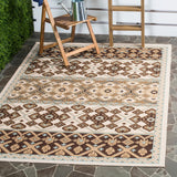 Safavieh Veranda Numa 5-ft-3-in x 7-ft-7-in Indoor/Outdoor Area Rug, Cream/Chocolate, Abstract Coastal