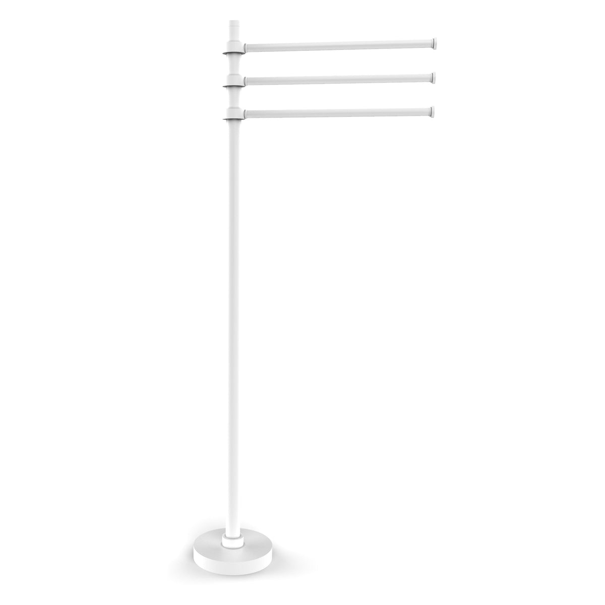 Allied Brass Matte White Freestanding Towel Rack, 39-in Height with 3 Pivoting Arms