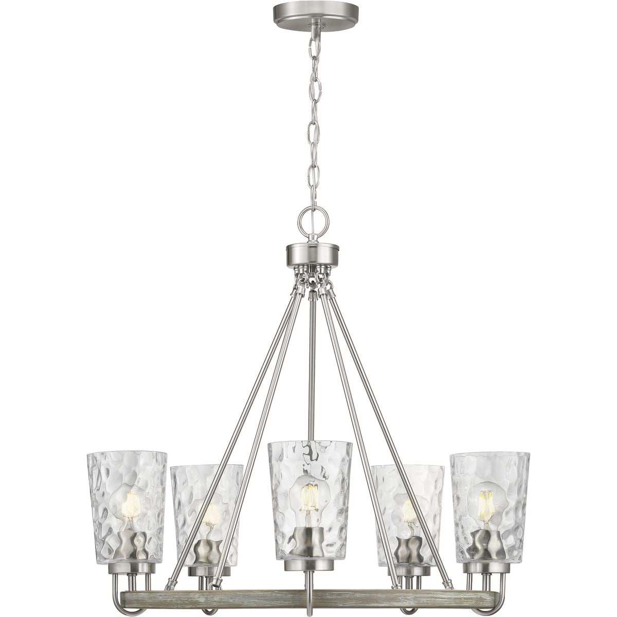 Progress Lighting Tiana 5-Light Brushed Nickel Coastal Chandelier